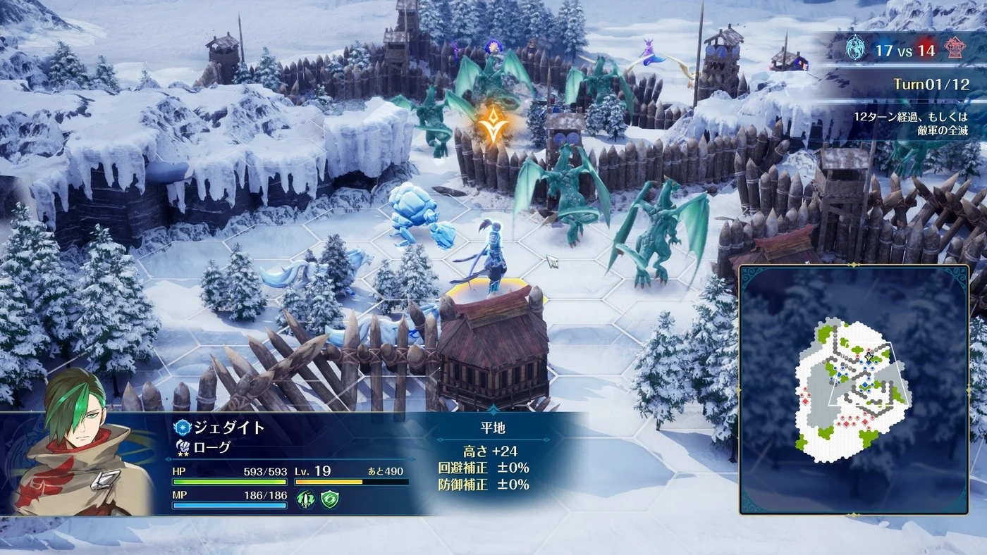 発表時の開発中ゲーム画面。六角形の戦場とユニットの配置例。実プレイ撮影ではない