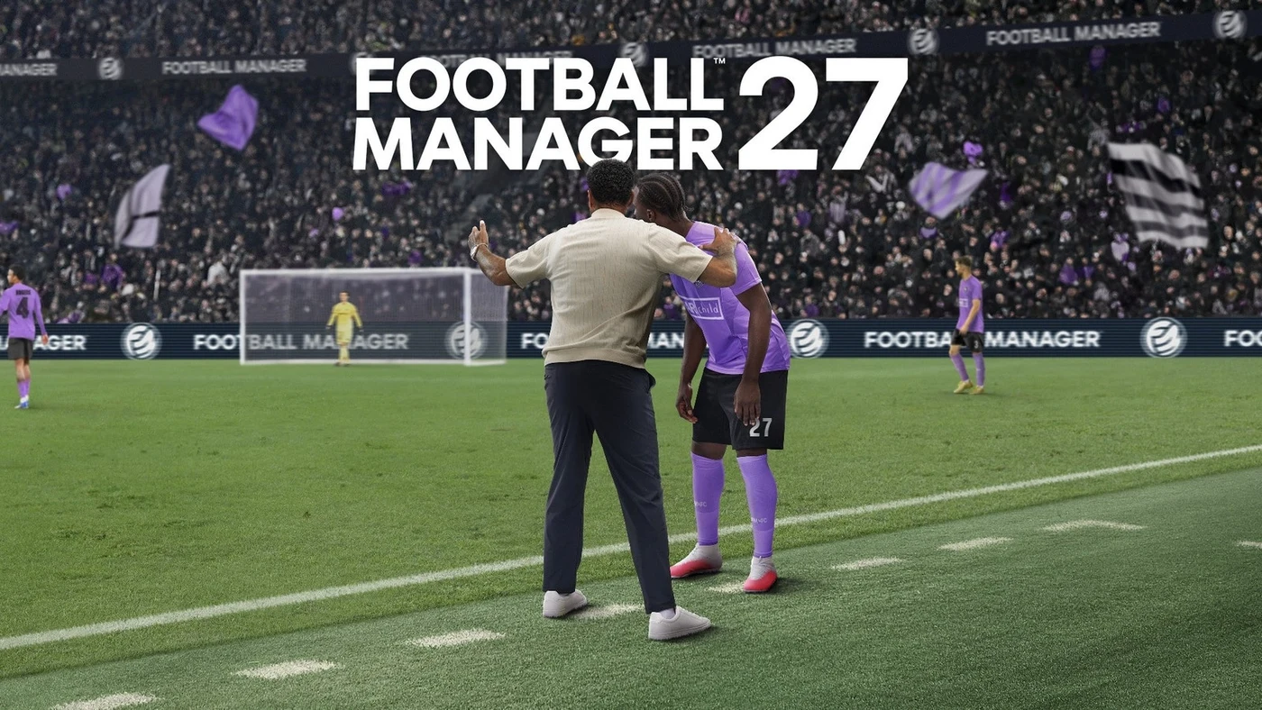 Football Manager 27の公式紹介ビジュアル。PC/Mac・Console・Mobileの製品名と条件は本文で区別